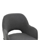 Σκαμπό bar Renish pakoworld μπουκλέ γκρι-μεταλλικό μαύρο πόδι 51x57x114εκ | Συσκευασία 2 τμχ