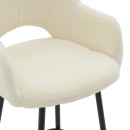 Σκαμπό bar Renish pakoworld μπουκλέ εκρού-μεταλλικό μαύρο πόδι 51x57x114εκ | Συσκευασία 2 τμχ