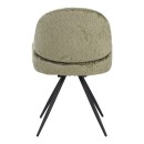 Καρέκλα περιστρεφόμενη Morea pakoworld μπουκλέ ύφασμα σε λαδί απόχρωση με μαύρα μεταλλικά πόδια 55x63.5x89.5εκ | Συσκευασία 2 τμχ