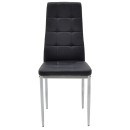 Καρέκλα Cube pakoworld PU μαύρο-πόδι χρωμίου | Συσκευασία 4 τμχ
