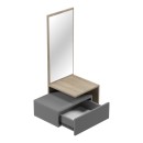 Έπιπλο εισόδου Kendi pakoworld επιτοίχιο με καθρέπτη σε sonoma- ανθρακί 49.1x31.3x90εκ