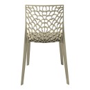 Καρέκλα στοιβαζόμενη Hush pakoworld pp σε cappuccino απόχρωση 50x57x81εκ