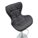 Σκαμπό μπαρ Jorine pakoworld πτυσσόμενο μαύρο pu-βάση χρωμίου 53x44x114εκ | Συσκευασία 2 τμχ