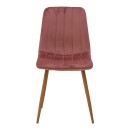Καρέκλα Noor pakoworld βελούδο σάπιο μήλο - πόδια σε φυσική απόχρωση 44x53x86εκ | Συσκευασία 4 τμχ