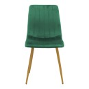 Καρέκλα Noor pakoworld βελούδο κυπαρισσί - πόδια σε φυσική απόχρωση 44x53x86εκ | Συσκευασία 4 τμχ