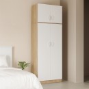 Ντουλάπα δίφυλλη και πατάρι Lego pakoworld σε sonoma-λευκή απόχρωση 80x42x240εκ