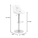 Σκαμπό μπαρ Boronez pakoworld πτυσσόμενο λευκό pu-βάση χρωμίου 47x49x112εκ | Συσκευασία 2 τμχ