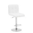 Σκαμπό μπαρ Remina pakoworld πτυσσόμενο λευκό pu-βάση χρωμίου 44x44x112εκ | Συσκευασία 2 τμχ