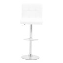 Σκαμπό μπαρ Remina pakoworld πτυσσόμενο λευκό pu-βάση χρωμίου 44x44x112εκ | Συσκευασία 2 τμχ