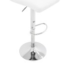 Σκαμπό μπαρ Remina pakoworld πτυσσόμενο λευκό pu-βάση χρωμίου 44x44x112εκ | Συσκευασία 2 τμχ