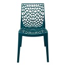 Καρέκλα στοιβαζόμενη Hush pakoworld pp σε μπλε απόχρωση 50x57x81εκ