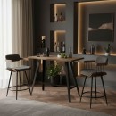 Tραπέζι μπαρ Fortitude pakoworld MDF καρυδί - πόδι μαύρο 140x70x103.5εκ