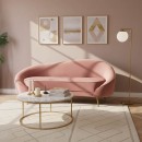 Καναπές 3θέσιος Amora pakoworld βελούδο σάπιο μήλο-χρυσό 180x81x77εκ