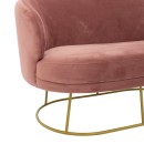 Καναπές 2θέσιος Rony pakoworld βελούδο σάπιο μήλο-χρυσό 132x82x83εκ