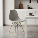 Καρέκλα Julita pakoworld PP γκρι-φυσικό πόδι 46x50x82εκ