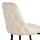 Σκαμπό μπαρ Zedna pakoworld μπεζ βελούδο με μαύρα μεταλλικά πόδια 52x57x111εκ