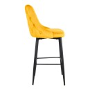 Σκαμπό μπαρ Zedna pakoworld κίτρινο βελούδο με μαύρα μεταλλικά πόδια 52x57x111εκ