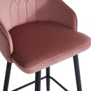 Σκαμπό μπαρ Velva pakoworld βελούδο σε σάπιο μήλο απόχρωση 46x45x113εκ | Συσκευασία 2 τμχ