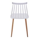 Καρέκλα Aurora I pakoworld pp σε λευκή απόχρωση-πόδι μεταλλικό φυσικό 43x48x79εκ