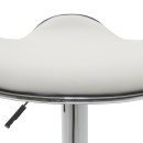 Σκαμπό μπαρ Enzo pakoworld πτυσσόμενο λευκό pu-μέταλλο χρωμίου 45x44x87εκ | Συσκευασία 2 τμχ