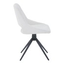 Καρέκλα περιστρεφόμενη Luciano I pakoworld σε κρεμ ύφασμα-πόδι μεταλλικό μαύρο 52.5x54x85εκ