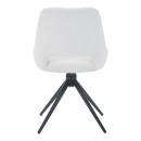 Καρέκλα περιστρεφόμενη Luciano I pakoworld σε κρεμ ύφασμα-πόδι μεταλλικό μαύρο 52.5x54x85εκ