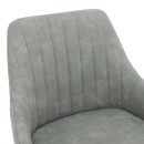 Σκαμπό bar Cody pakoworld μεταλλικό μαύρο-ύφασμα ανοιχτό γκρι antique | Συσκευασία 2 τμχ