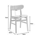 Καρέκλα Lumnia pakoworld rubberwood σε φυσική απόχρωση 46x50x76εκ | Συσκευασία 2 τμχ