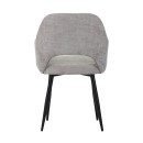 Πολυθρόνα Factols Inart μπεζ-γκρι ύφασμα-πόδι μαύρο μέταλλο 53x61x84εκ | Συσκευασία 2 τμχ