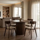 Τραπέζι Karulo pakoworld mdf σε καρυδί απόχρωση Φ120x76εκ