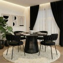 Τραπέζι Domonic pakoworld mdf σε μαύρη απόχρωση Φ120x75εκ