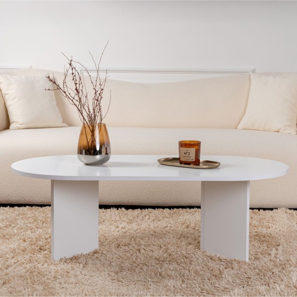 Τραπέζι σαλονιού Tabletod pakoworld σε λευκή απόχρωση 119x60x40εκ