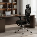 Καρέκλα γραφείου διευθυντή με υποπόδιο Thelonius pakoworld mesh μαύρο