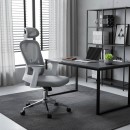 Καρέκλα γραφείου διευθυντή Ignatius pakoworld mesh ανοιχτό γκρι