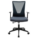 Καρέκλα γραφείου Ghost pakoworld με ύφασμα mesh χρώμα μαύρο - γκρι