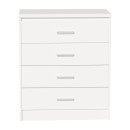 Συρταριέρα OLYMPUS pakoworld με 4 συρτάρια σε λευκή απόχρωση 80x40x95εκ