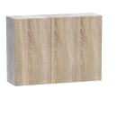 Σύνθεση κουζίνας Festa I pakoworld μελαμίνη σε sonoma απόχρωση και πάγκο σε ανοιχτό γκρι 100x60x85εκ