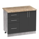 Σύνθεση κουζίνας Festa I pakoworld μελαμίνη σε ανθρακί και πάγκο σε sonoma απόχρωση 100x60x85εκ