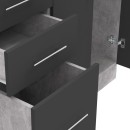 Σύνθεση κουζίνας Festa I pakoworld μελαμίνη σε ανθρακί και πάγκο σε sonoma απόχρωση 100x60x85εκ