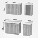 Σύνθεση κουζίνας Festa IV pakoworld μελαμίνη σε sonoma απόχρωση και πάγκο σε ανοιχτό γκρι 160x60x85εκ