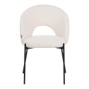 Καρέκλα Masebo pakoworld μπουκλέ ύφασμα σε λευκή απόχρωση με μαύρα μεταλλικά πόδια 48x58.5x82εκ