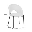 Καρέκλα Masebo pakoworld μπουκλέ ύφασμα σε μαύρη απόχρωση με μαύρα μεταλλικά πόδια 48x58.5x82εκ