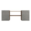 Τραπέζι σαλονιού Morfi pakoworld πολυμορφικό 3τεμ σε oak-μπεζ μαρμάρου απόχρωση 105x45x37εκ