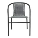 Πολυθρόνα Obbi pakoworld μαύρο μέταλλο-pe γκρι 53x59x72εκ