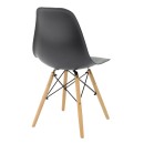 Τραπεζαρία Julita-Balou σετ 5τεμ pakoworld MDF-PP σε μαύρο-φυσικό απόχρωση Φ120x73εκ