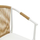 Πολυθρόνα στοιβαζόμενη Convince pakoworld αλουμίνιο λευκό σκελετό-textilene-pe rattan σε φυσική απόχρωση 56x63x82εκ