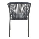 Πολυθρόνα στοιβαζόμενη Convince pakoworld γκρι αλουμίνιο-pe rattan ανθρακί-textilene σε γκρι απόχρωση 56x63x82εκ