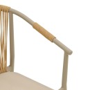 Πολυθρόνα στοιβαζόμενη Convince pakoworld αλουμίνιο με καφέ σκελετό-textilene-pe rattan 56x63x82εκ