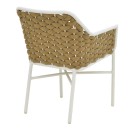 Πολυθρόνα Ortegia pakoworld αλουμίνιο με λευκό σκελετό- χακί σχοινί 57x62x82εκ