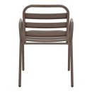 Πολυθρόνα Sussie pakoworld στοιβαζόμενη καφέ μέταλλο με φέτες αλουμινίου 45x62x76εκ